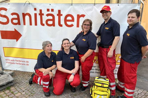 Die ASB-Sanitätsgruppe in Bad Mergentheim (hier beim Stadtfest)
