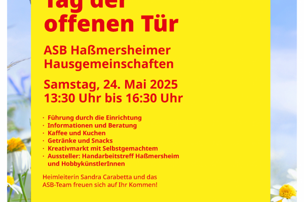 Einladung zum Tag der offenen Tür, ASB in Haßmersheim.
