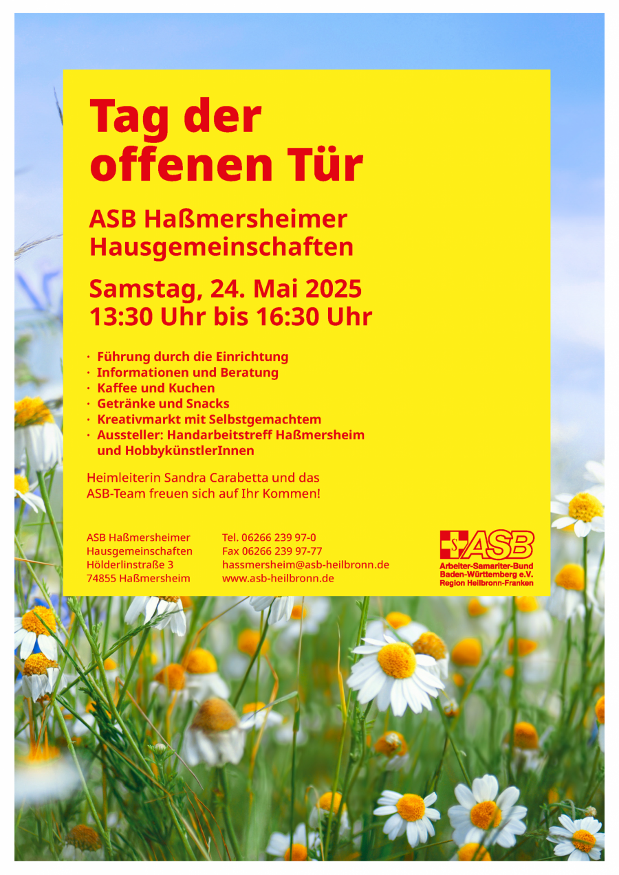 Einladung zum Tag der offenen Tür, ASB in Haßmersheim.