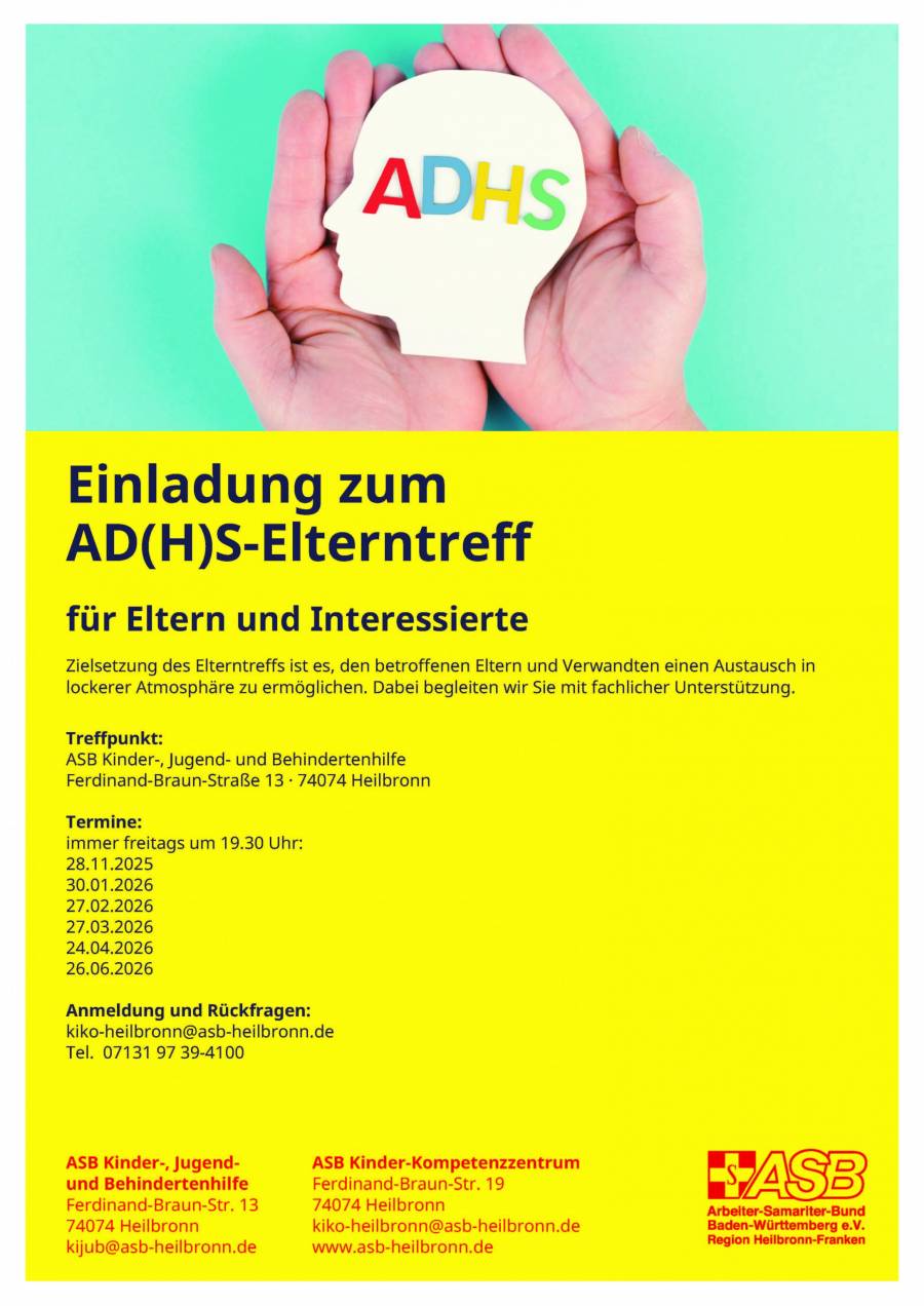 Treffen für Eltern von Kindern mit AD(H)S