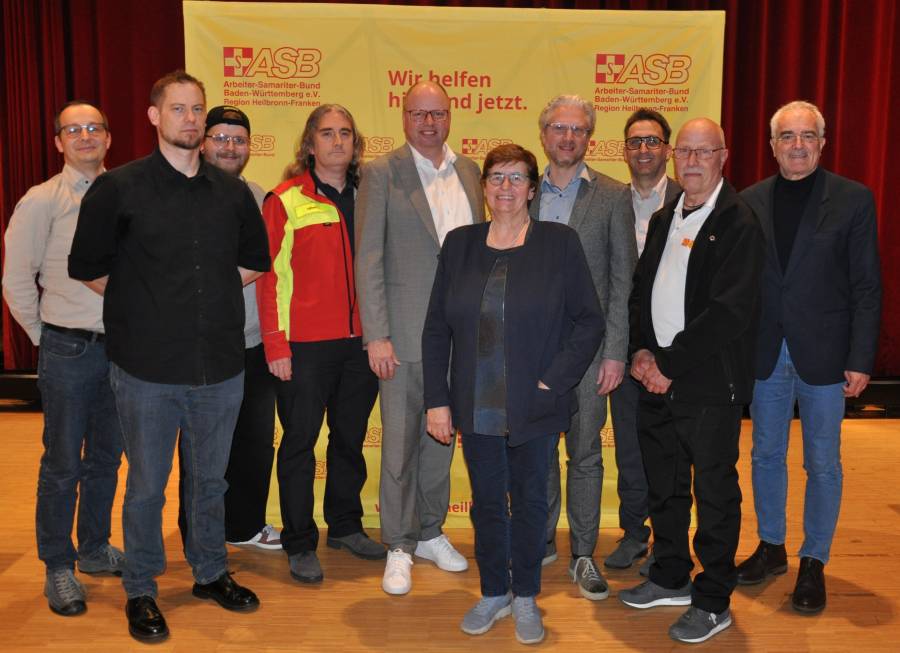 v.l. Denis Zartmann, Benjamin Lorenz, Yannik Nagel, Jochen Hähnle, Lars-Ejnar Sterley, Marianne Kugler-Wendt, Sascha Brodmann, Steffen Kübler, Roland Schmitt, Guido Rebstock