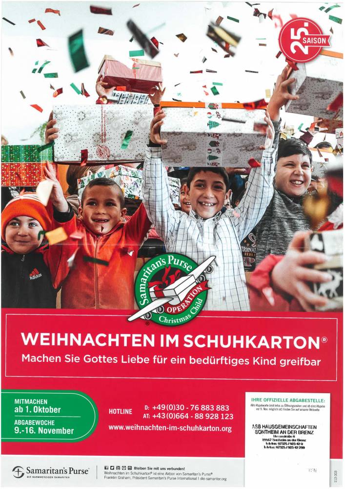 Weihnachten 2022 Heilbronn ASB Heilbronn Aktuelles Weihnachten im Schuhkarton Glücksmomente